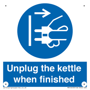 Unplug the kettle when finished